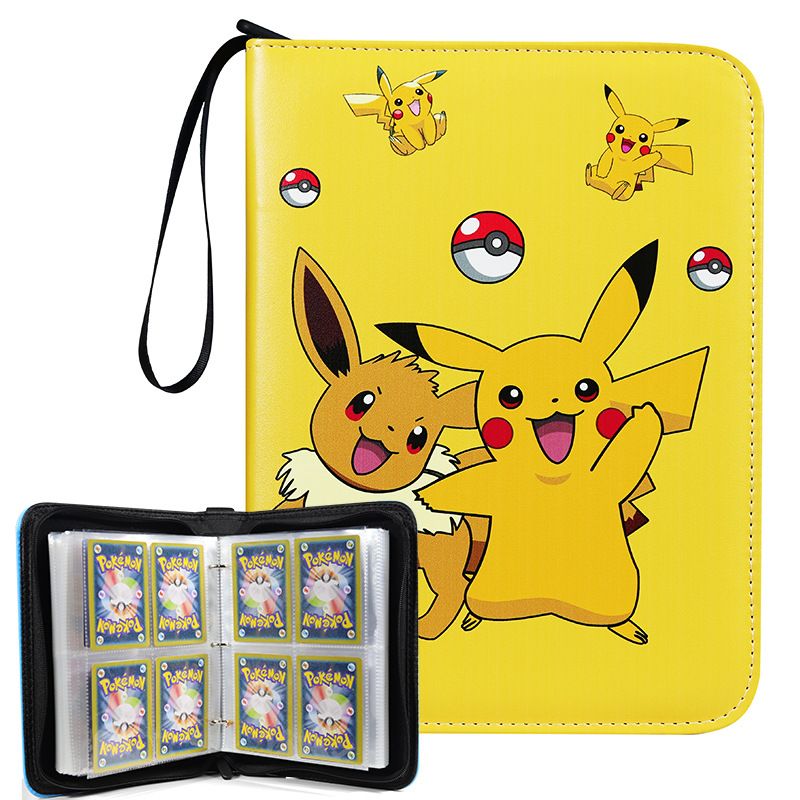 400 Cards PU leather Pokemon Album Book Collection Holder Pocket AnimeBinder Folder Gift For Kids 24X18CM