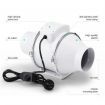 Inline Extractor Fan Exhaust Duct Kitchen Bathroom Airflow Ventilation System Room Ventilator Industrial Commercial Quiet with Speed Controller