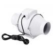 Inline Extractor Fan Exhaust Duct Kitchen Bathroom Airflow Ventilation System Room Ventilator Industrial Commercial Quiet with Speed Controller