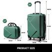 2 Piece Luggage Set Carry On Travel Hard Shell Suitcases Traveller Travelling Rolling Trolley Checked Vanity Bag Lightweight