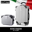 2 Piece Luggage Set Carry On Travel Suitcases Hard Shell Lightweight Traveller Checked Rolling Travelling Trolley Vanity Bag