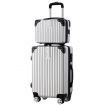 2 Piece Luggage Set Carry On Travel Suitcases Hard Shell Lightweight Traveller Checked Rolling Travelling Trolley Vanity Bag