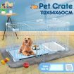 Dog Crate Cat Pet Cage Kennel Bird Rabbit Hutch Enclosure House Puppy Bunny Playpen Metal Toilet Doors Large Blue