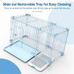 Dog Crate Cat Pet Cage Kennel Bird Rabbit Hutch Enclosure House Puppy Bunny Playpen Metal Toilet Doors Large Blue