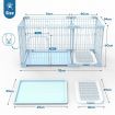 Dog Crate Cat Pet Cage Kennel Bird Rabbit Hutch Enclosure House Puppy Bunny Playpen Metal Toilet Doors Large Blue