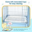 Dog Crate Cat Pet Cage Kennel Bird Rabbit Hutch Enclosure House Puppy Bunny Playpen Metal Toilet Doors Large Blue