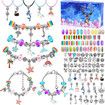 112 Pcs Charm Bracelet Jewelry Making Kit DIY Charm Arts and Crafts Gift Set for Teen Kids Ages 5+ Birthday, Holiday