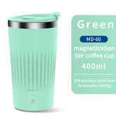 Auto Magnetic Coffee Cup with 3 Speed Mixing Function Stirring Mug with Wireless Mixing Strong Power for Coffee Mocha (Green)