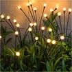 Solar Garden Outdoor Pathway Lights LED Swaying Light Flexible Wire Weatherproof Yard Patio Warm White 4 Pack