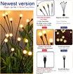 Solar Garden Outdoor Pathway Lights LED Swaying Light Flexible Wire Weatherproof Yard Patio Warm White 4 Pack