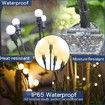 Solar Garden Outdoor Pathway Lights LED Swaying Light Flexible Wire Weatherproof Yard Patio Warm White 4 Pack