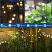Solar Garden Outdoor Pathway Lights LED Swaying Light Flexible Wire Weatherproof Yard Patio Warm White 4 Pack