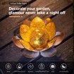 Solar Light Outdoor Metal Glass Decorative Waterproof Garden Light LED Lotus Flower Table Lamp (Orange)