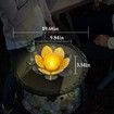 Solar Light Outdoor Metal Glass Decorative Waterproof Garden Light LED Lotus Flower Table Lamp (Grey)