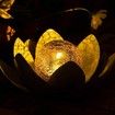 Solar Light Outdoor Metal Glass Decorative Waterproof Garden Light LED Lotus Flower Table Lamp (Grey)