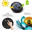 Solar Light Outdoor Metal Glass Decorative Waterproof Garden Light LED Lotus Flower Table Lamp (Silver Blue)