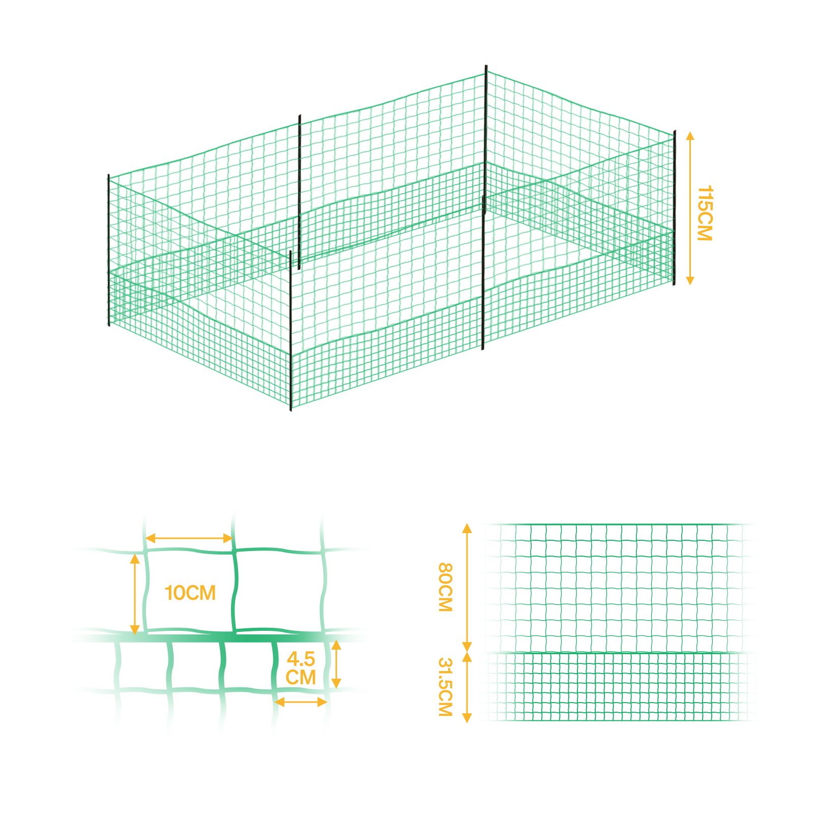 Chicken Run Pen Fence Duck Breeding Farm House Cage Poultry Mesh Netting Enclosure Hutch Outdoor Habitat