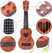 Kids Musical Ukulele Guitar Toy Beginner Instrument Preschool Learning Brown Durable Fun Playset