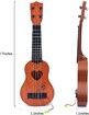 Kids Musical Ukulele Guitar Toy Beginner Instrument Preschool Learning Brown Durable Fun Playset