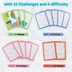 Puzzle Pattern Blocks Brain Teasers Game with 45 Challenges 3D Russian Building Toy Wood Tangram Jigsaw for Kids Age 3+