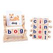 Montessori Wooden Reading Blocks Flash Cards Short Vowel Turning Rotating Matching Letters Toy for Toddlers 36m+