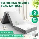Single Foam Mattress Trifold Sofa Bed Folding Camping Floor Portable Sleeping Mat Cushion with Removable Bamboo Cover