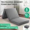 Single Foam Mattress Trifold Sofa Bed Foldable Sleeping Camping Floor Portable Mat Cushion with Removable Cover
