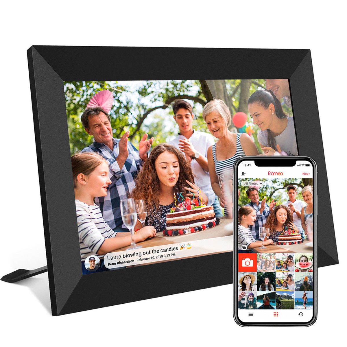 Smart WiFi Digital Photo Frame,10.1 Inch IPS LCD Touch Screen,Auto-Rotate Portrait and Landscape,32GB Memory,Share Moments Instantly via Frameo App from Anywhere