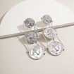 Vintage palace style treasure tassel ear clip ancient color glass earrings Pierced