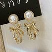 Vintage no-pierced palace style treasure tassel ear clip ancient color glass earrings stud clip no-pierced