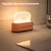 Desk Decor Toaster Lamp,Rechargeable Small Lamp with Smile Face Toast Bread Cute Toaster Shape Room Decor Night Light for Bedroom,Bedside,Living Room,Dining,Desk Decorations,Gift (Pink)
