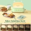 Desk Decor Toaster Lamp,Rechargeable Small Lamp with Smile Face Toast Bread Cute Toaster Shape Room Decor Night Light for Bedroom,Bedside,Living Room,Dining,Desk Decorations,Gift (Green)
