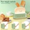Desk Decor Toaster Lamp,Rechargeable Small Lamp with Smile Face Toast Bread Cute Toaster Shape Room Decor Night Light for Bedroom,Bedside,Living Room,Dining,Desk Decorations,Gift (Green)