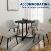 Round Dining Room Table Kitchen Black Furniture Small Modern Rustic Midcentury Industrial for 4 Person with X Shaped Steel Legs