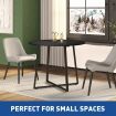 Round Dining Room Table Kitchen Black Furniture Small Modern Rustic Midcentury Industrial for 4 Person with X Shaped Steel Legs