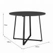 Round Dining Room Table Kitchen Black Furniture Small Modern Rustic Midcentury Industrial for 4 Person with X Shaped Steel Legs