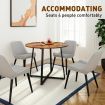 Round Dining Table Room Kitchen Small Modern Rustic Midcentury Furniture for 4 Person with Black X Shaped Steel Legs Brown Tabletop