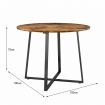 Round Dining Table Room Kitchen Small Modern Rustic Midcentury Furniture for 4 Person with Black X Shaped Steel Legs Brown Tabletop