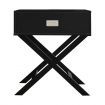 Black End Bedside Table With Drawer Modern Wooden Storage Cabinet Small Nightstand Living Room