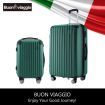 2 Piece Luggage Set Carry On Travel Suitcases Cabin Hard Shell Case Bags Lightweight Rolling Trolley with Wheels TSA Lock Green