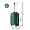 2 Piece Luggage Set Carry On Travel Suitcases Cabin Hard Shell Case Bags Lightweight Rolling Trolley with Wheels TSA Lock Green
