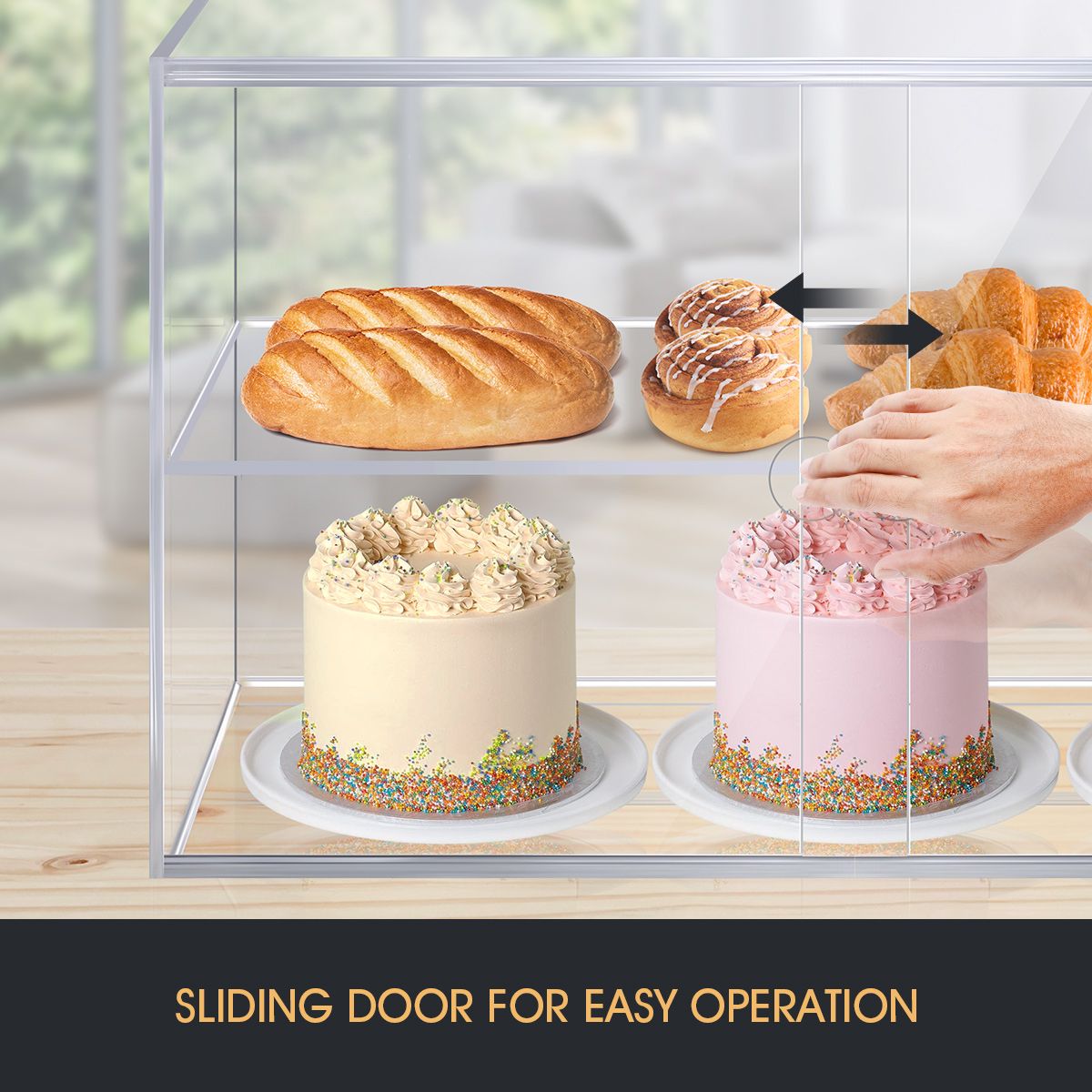 2 Tier Cupcake Cabinet Display Shelf Unit Acrylic Cake Bakery Case Stand Model Donut Pastry Toy Showcase 5mm Thick Transparent