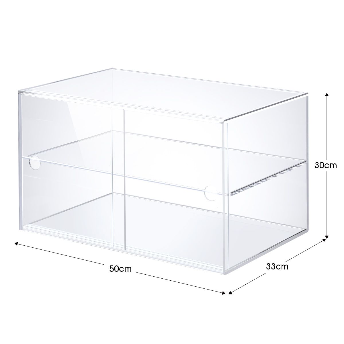 2 Tier Cupcake Cabinet Display Shelf Unit Acrylic Cake Bakery Case Stand Model Donut Pastry Toy Showcase 5mm Thick Transparent