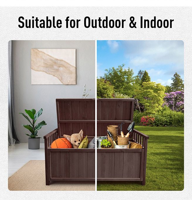 Outdoor Wicker Storage Box 88 Gallon Capacity For Ubuy