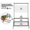 Black Plant Stand 3 Tiers Metal Hanging Pot Holder Flower Shelf Outdoor Indoor Corner Planter Garden Storage Rack Large