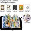 9 Pocket Pokemon Card Binder 900 Cards Trading Cards Holder 50 Removable Sleeves Zipper Collection Album Folder Book Case Gift for Boys Girls 33x27cm