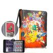 9 Pocket Pokemon Card Binder 900 Cards Trading Cards Holder 50 Removable Sleeves Zipper Collection Album Folder Book Case Gift for Boys Girls 33x27cm