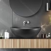 Black Bathroom Sink Basin Vessel Wash Washing Vanity Bowl Countertop Above Counter Toilet Bath Hand Modern Oval Ceramic