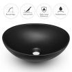 Black Bathroom Sink Basin Vessel Wash Washing Vanity Bowl Countertop Above Counter Toilet Bath Hand Modern Oval Ceramic