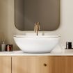 White Bathroom Sink Vessel Wash Basin Washing Vanity Bowl Above Counter Hand Toilet Bath Countertop Modern Oval Ceramic